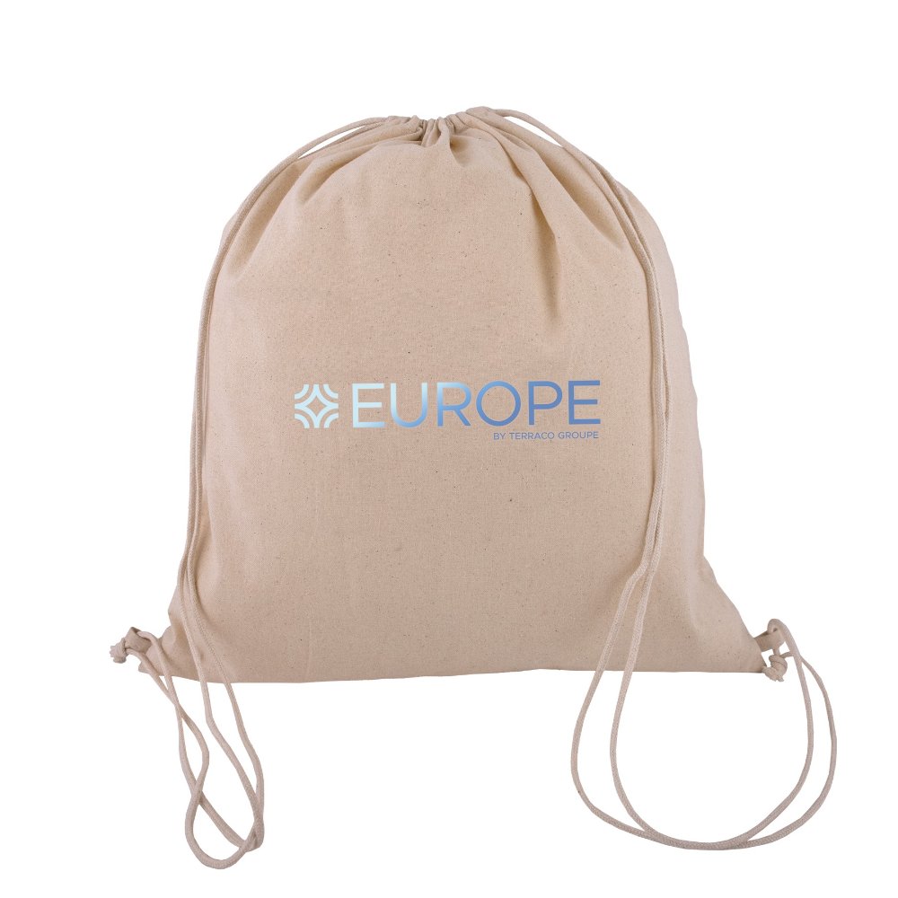 Sac à dos à cordelettes coton recyclé 150 g