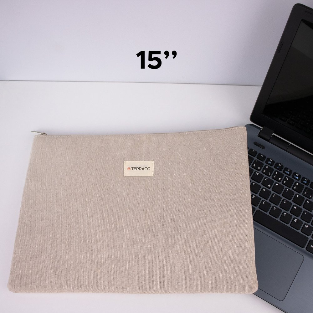 Sacoche ordinateur et tablette coton recyclé 220 g